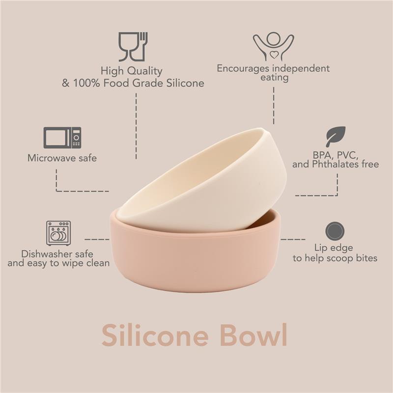 Nouka Bowl 10 oz Non-Slip & Soft Silicone, Lily Blue Image 3