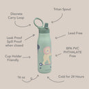 Nouka Insulated Stainless Steel Kids Water Bottle, Roary the Lion Image 2