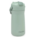 Nouka Kids Water Bottle with Silicone Spout and Silicone Straw, Moss Image 1