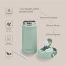 Nouka Kids Water Bottle with Silicone Spout and Silicone Straw, Soft Blush Image 3