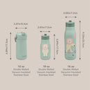 Nouka Kids Water Bottle with Silicone Spout and Silicone Straw, Soft Blush Image 4