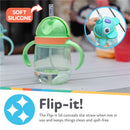 Nuby 1Pk Clik-It 360 Flip-It Cup With Thin Weighted Straw, Giraffe Image 2