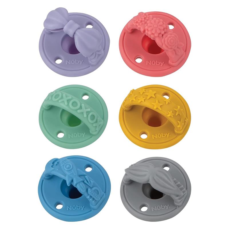 Nuby 2Pk 3D Silicone Pacifier/Soother With Silicone Cherry Baglet 0M+ Image 4