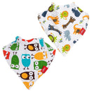 Nuby 2Pk Dribble Catcher Bandana Bibs, Super Absorbent Drool Bib With Soft Comfort Neckline, Neutral Image 1