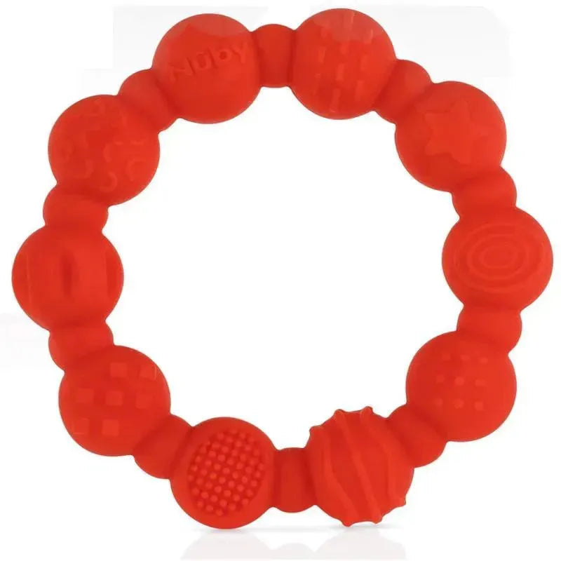 Nuby - 2Pk Silicone Ring Teether, Assorted Colors Image 3