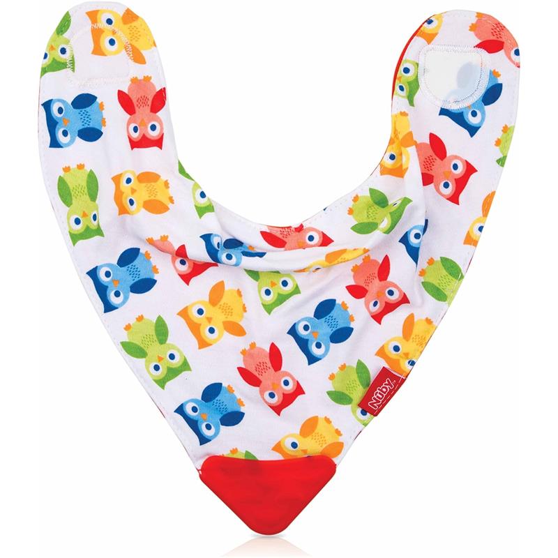 Nuby 1Pk Bandana Bib with Teether, Colors May Vary Image 2