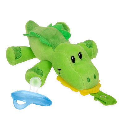 Nuby Calming Natural Flex Snuggleez Pacifier With Plush Combo Set For Cuddling With Comfort, Alligator Image 1