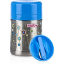 Nuby First Solids Stainless Steel Thermos with Spoon 15 Oz, Blue Image 1