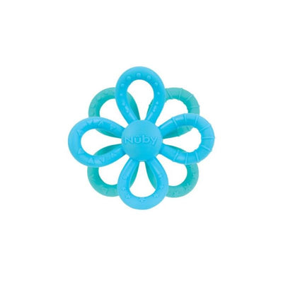 Nuby - Fun Loops Teether Flower Shaped Infant Teething Toy for Babies, Blue & Aqua Image 1