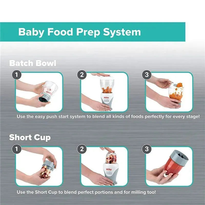 Nuby Garden Fresh Mighty Blender, Baby Food Maker - Cool Gray Image 3