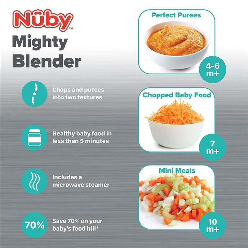 Nuby Garden Fresh Mighty Blender, Baby Food Maker - Cool Gray Image 4