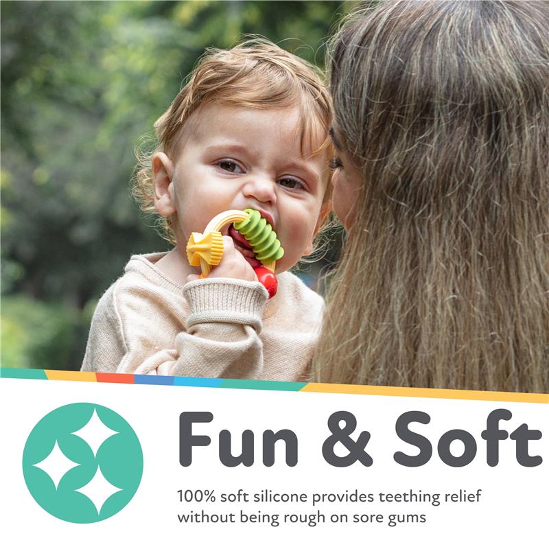 Nuby - Pasta Ring Teether Soft Silicone, Multi-Textured Surface Image 4