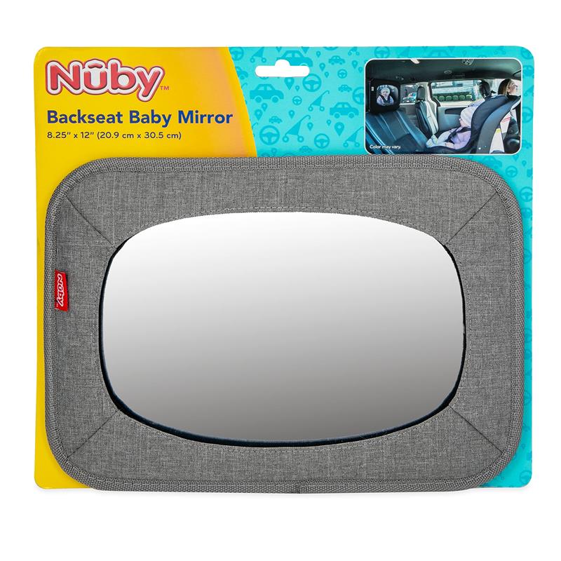 Nuby - Shatterproof Rear Facing Backseat Baby Mirror, Grey Image 2
