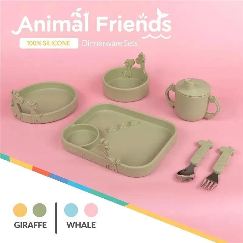 Nuby - Silicone Giraffe Baby Feeding Bowl - Green Image 4