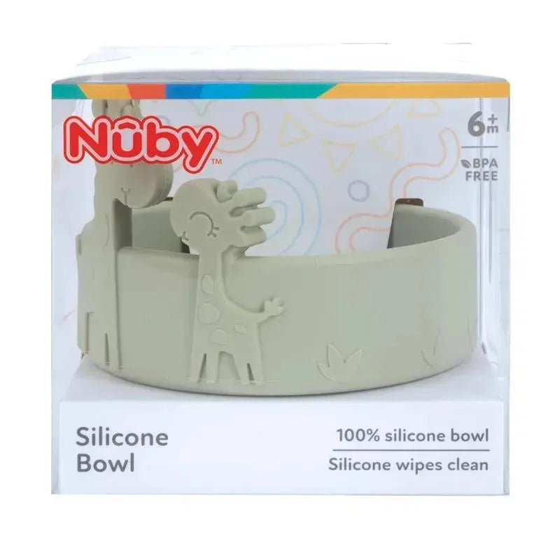 Nuby - Silicone Giraffe Baby Feeding Bowl - Green Image 6