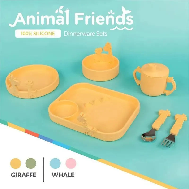 Nuby - Silicone Giraffe Baby Feeding Bowl - Yellow Image 4