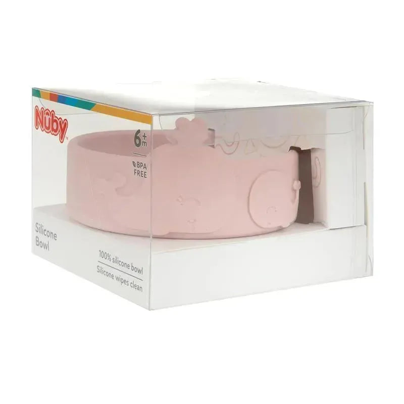 Nuby - Silicone Whale Baby Feeding Bowl - Pink Blush Image 2