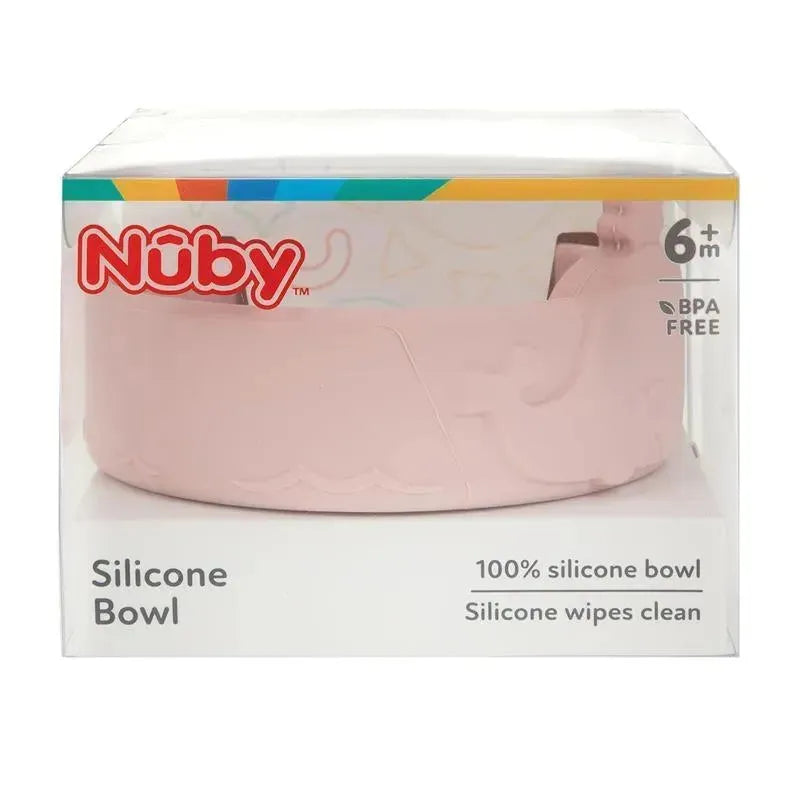 Nuby - Silicone Whale Baby Feeding Bowl - Pink Blush Image 3