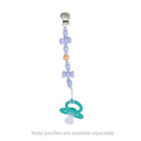 Nuby - Silicone/Wood Beaded Pacifier Clip Holder With Stainless Steel Clip, Bowtie Image 4