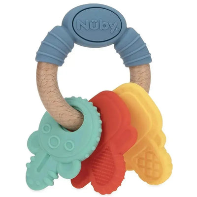 Nuby - Silicone/Wood Teether Keys Image 1