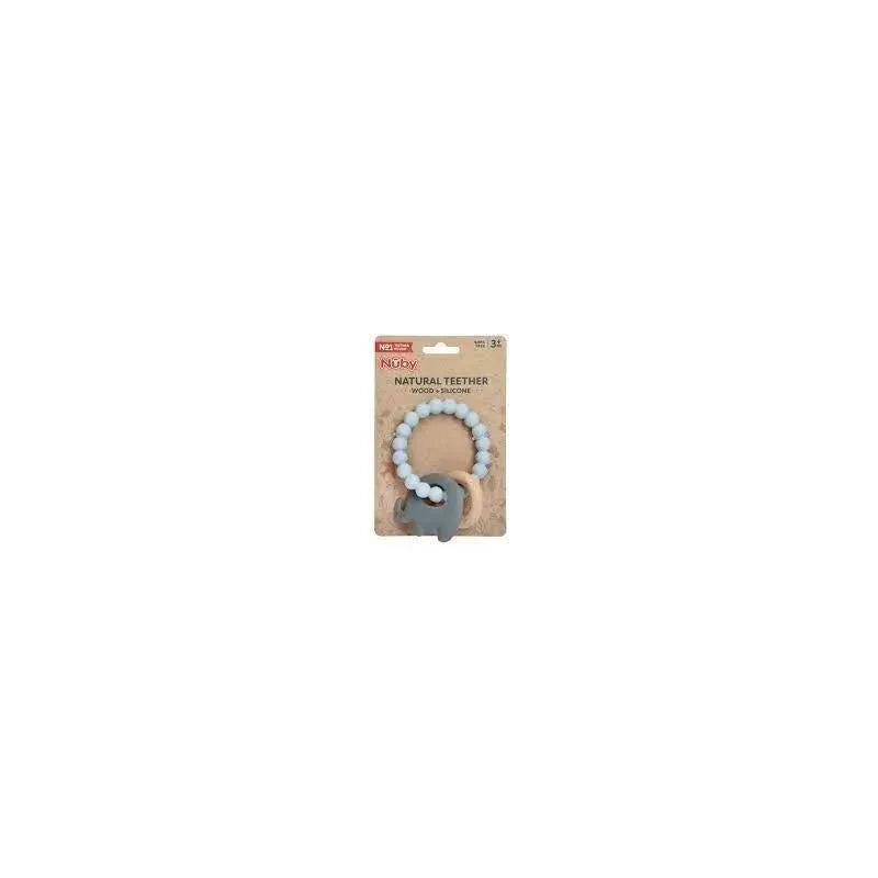 Nuby - Silicone & Wood Teething Bracelet, Gray Image 1