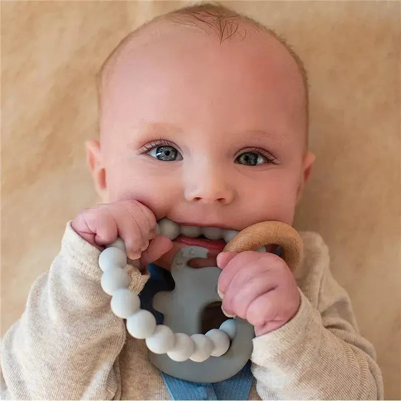 Nuby - Silicone & Wood Teething Bracelet, Gray Image 2