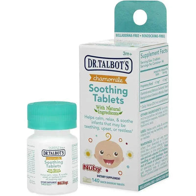 Nuby Chamomile Soothing Tablets, 140 quick-dissolve tablets for infants, help calm and relax teething babies.
