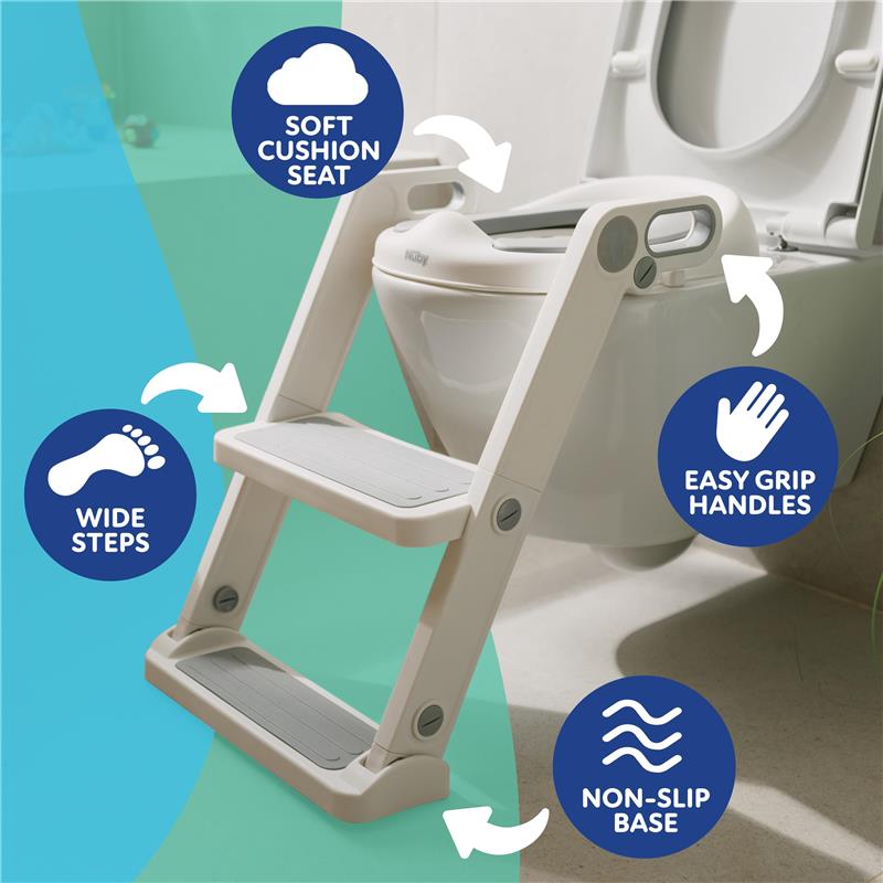 Nuby - Step Ladder Toddler Potty Seat for Toilet, Pink Image 3