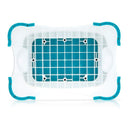 Nuby Step Up Stool in aqua, featuring a textured surface and non-slip edges for safe use by toddlers.