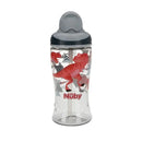 Nuby - Thirsty Kids 12Oz No Spill Thin Straw Printed Flip-It Boost, Grey Image 2