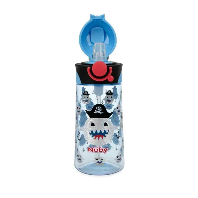 Nuby - Thirsty Kids 15Oz Flip-It Bolt Pirate Sharks Blue Image 2