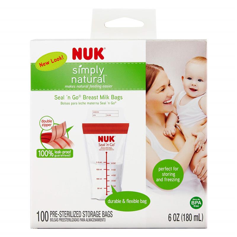 Nuk - 100 Ct Simply Natural Seal n' Go Breast Milk Bags Image 8