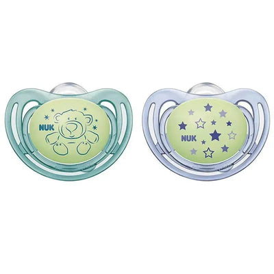 Nuk - 2 Pk Pacifier Airflow Glow In Dark, Boy, Size 2 Image 1