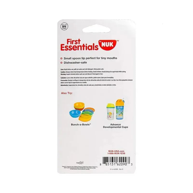 Nuk - 4Pk First Essentials Soft Bite Infant Spoon, Silicone Tip Image 3