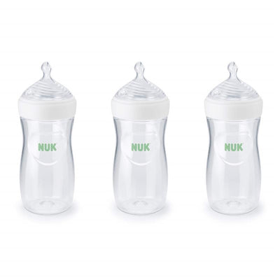 Nuk - 9 Oz 3Pk Simply Natural Baby Bottle with SafeTemp Image 1