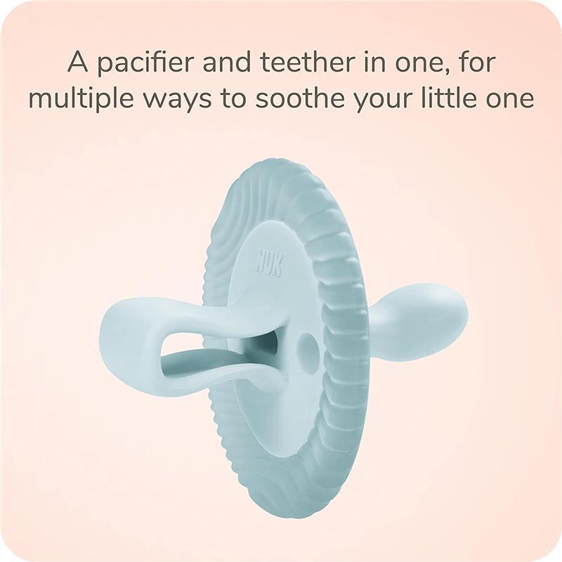 NUK - For Nature 2Pk Boy Silicone Soother 2-in-1, 0/12M Image 5