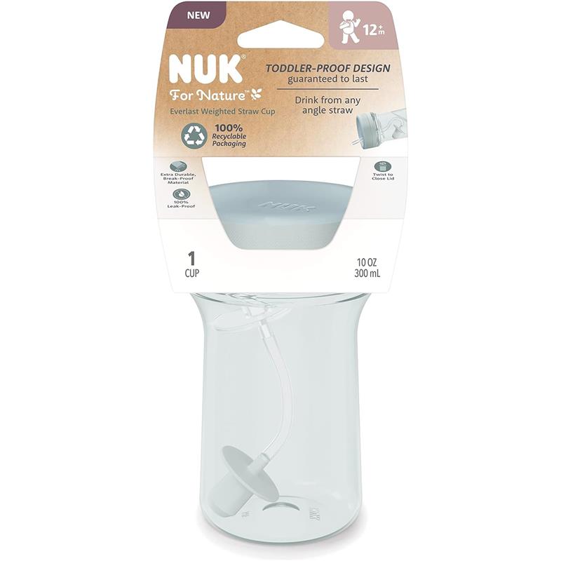 Nuk - for Nature Everlast Weighted Straw Cup, BPA Free, Spill Proof Sippy Cup Image 5