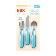 NUK Kiddy Cutlery, Utensil Set, 18+ Months, Blue, 3 Count Image 1