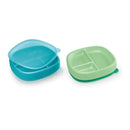 Nuk - Suction Plates and Lid, Assorted Colors, 2 Pack, 6+ Months, Blue and Green  Image 1