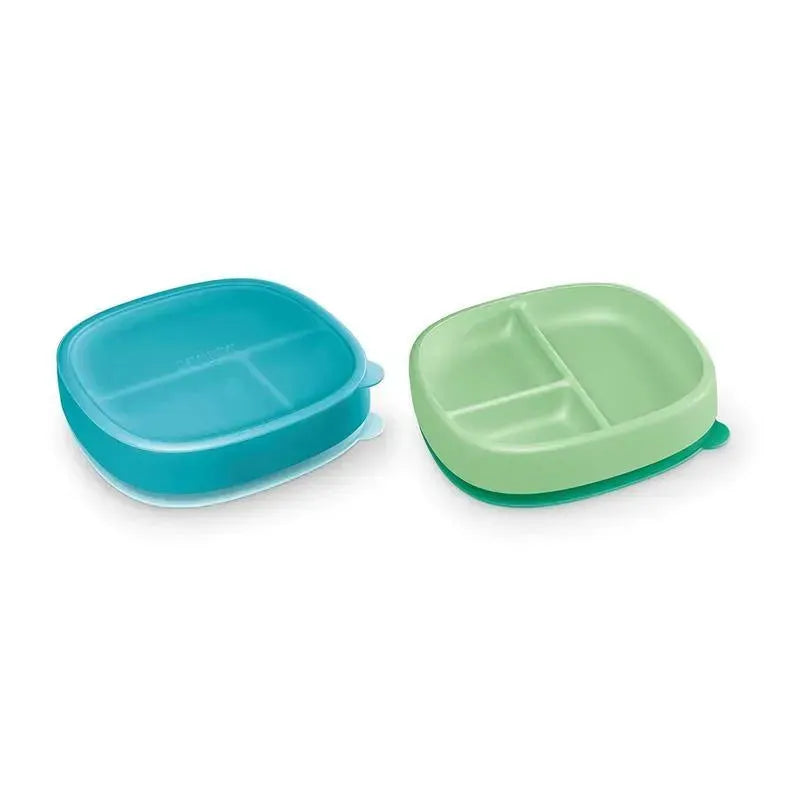 Nuk - Suction Plates and Lid, Assorted Colors, 2 Pack, 6+ Months, Blue and Green  Image 5