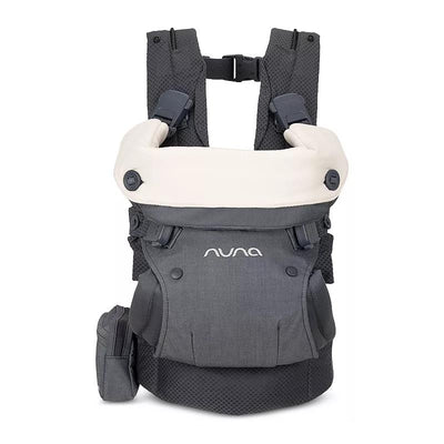 Nuna CUDL™ deux Baby Carrier in denim with adjustable straps, ergonomic design, and a soft, padded collar.