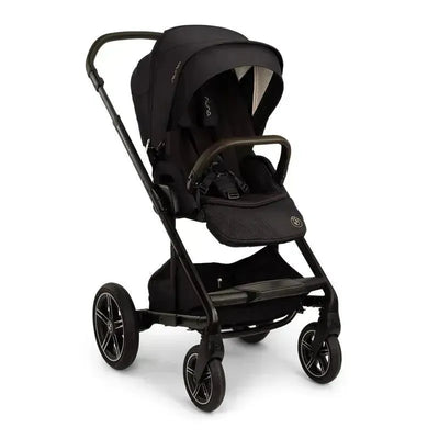 Nuna MIXX™ next stroller in Element color, featuring a magnetic buckle, adjustable canopy, and large wheels.