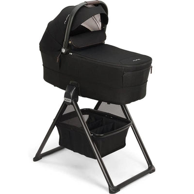 NUNA MIXX SERIES BASSINET & STAND, CAVIAR/CHOCOLATE