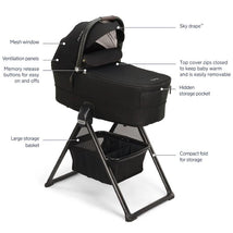 NUNA MIXX SERIES BASSINET & STAND, CAVIAR/CHOCOLATE