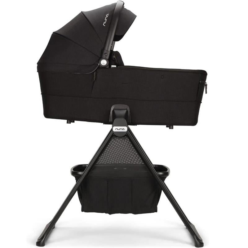 NUNA MIXX SERIES BASSINET & STAND, CAVIAR/CHOCOLATE