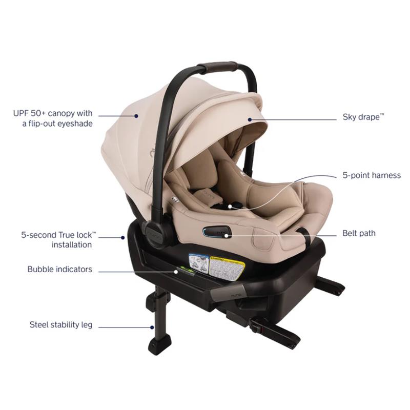 Nuna - Pipa Aire Infant Car Seat, Biscotti Image 8