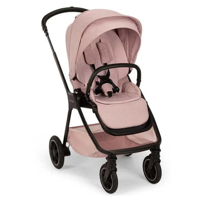 Nuna TRIV™ next stroller in Thistle color, featuring a magnetic buckle, adjustable canopy, and spacious storage basket.