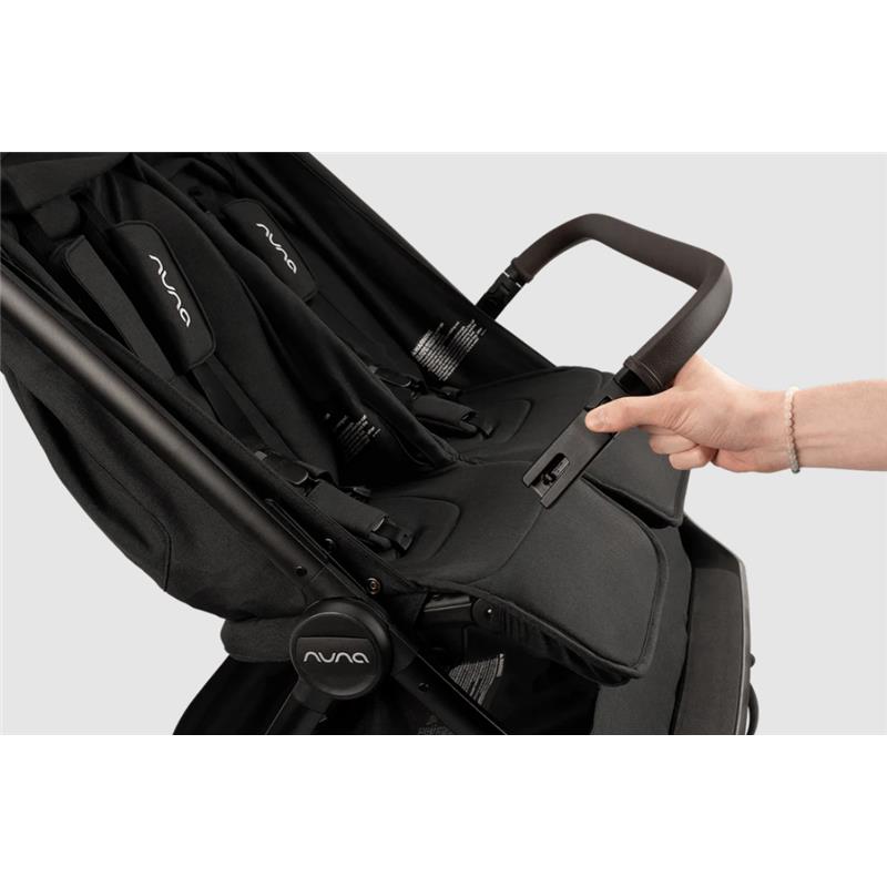 Nuna TRVL Dubl Lightweight Side by Side Double Stroller, Caviar Image 10