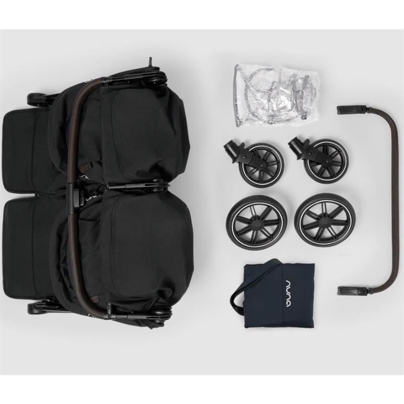 Nuna TRVL Dubl Lightweight Side by Side Double Stroller, Caviar Image 13