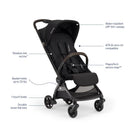 Nuna Viaa Cabn Ultra-Compact Stroller, Caviar Image 2